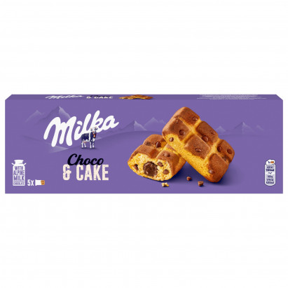 Milka Choco & Cake Ciasteczka Biszkoptowe Z Czekoladowym Nadzieniem Oraz Kawałkami Czekolady 175 G