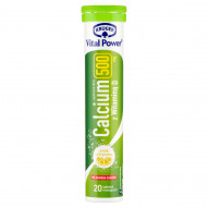 Krüger Vital Power Tabletki musujące calcium 500 mg z witaminą D smak cytrynowy 84 g (20 sztuk)