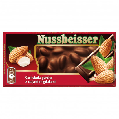 Nussbeisser Czekolada Gorzka Z Całymi Migdałami 100 G
