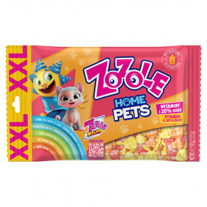 Zozole XXL Home Pets Mix żelków o smaku pomarańczowym truskawkowym i cytrynowym 145 g