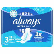 Always Podpaski Ultra Super Extra (rozmiar 3) Podpaski ze skrzydełkami, x 7]