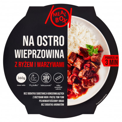 Meal Box Na ostro wieprzowina z ryżem i warzywami 360 g