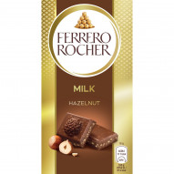 Ferrero Rocher Czekolada mleczna z orzechowym nadzieniem i kawałkami orzechów laskowych 90 g