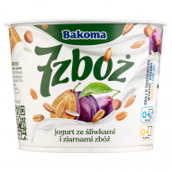 Bakoma 7 zbóż Jogurt ze śliwkami i ziarnami zbóż 300 g