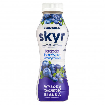 Bakoma Skyr jogurt pitny typu islandzkiego jagoda borówka amerykańska 300 g