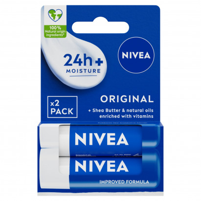 Nivea Original Care Pielęgnująca ochronna pomadka do ust 2 x 4,8g