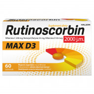Rutinoscorbin Max D3 2000 j.m. Tabletki 22 g (60 x 360 mg)