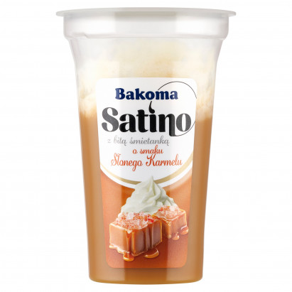 Bakoma Satino Deser z bitą śmietanką o smaku słonego karmelu 165 g