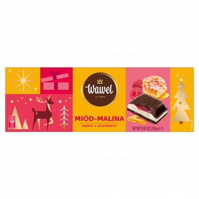Wawel Czekolada nadziewana miód-malina 250 g