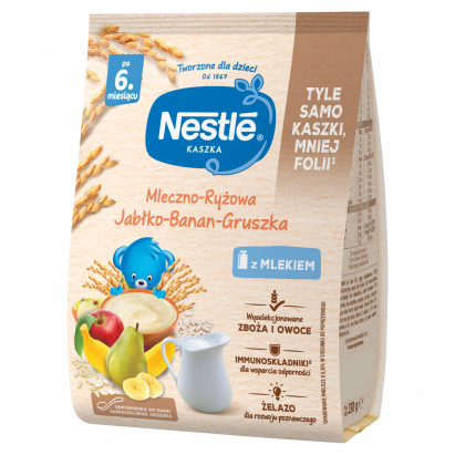 Nestlé Kaszka mleczno-ryżowa jabłko-banan-gruszka po 6. miesiącu 230 g
