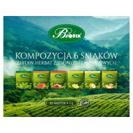 Bifix Zestaw herbat zielonych ekspresowych kompozycja 6 smaków 60 g (30 x 2 g)