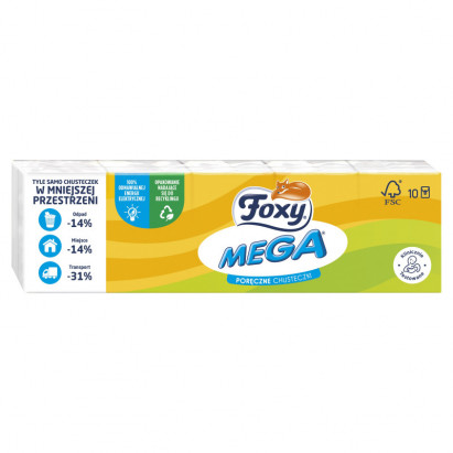 Foxy Mega Poręczne chusteczki 10 x 9 sztuk