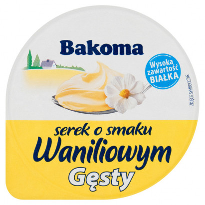 Bakoma Serek o smaku waniliowym gęsty 150 g