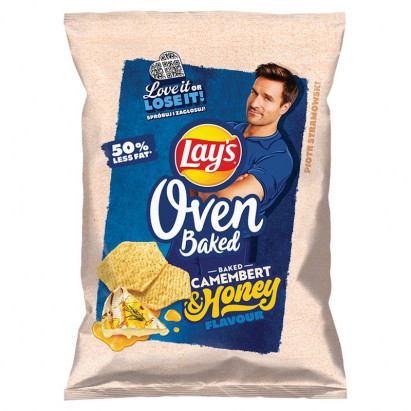 Lay's Oven Baked Pieczone chipsy ziemniaczane o smaku pieczonego camemberta w miodzie 110 g