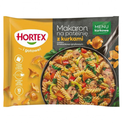 Hortex Makaron na patelnię z kurkami z sosem śmietankowo-grzybowym 450 g