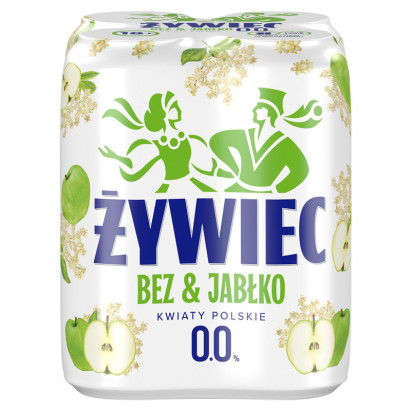 Żywiec Bezalkoholowy napój piwny owocowy o smaku kwiatu czarnego bzu i jabłka 4 x 500 ml