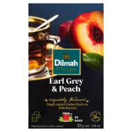Dilmah Cejlońska herbata czarna aromatyzowana earl grey i brzoskwinia 30 g (20 x 1,5 g)