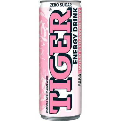 Tiger Zero Sugar Gazowany napój energetyzujący o smaku Wild Strawberry 250 ml