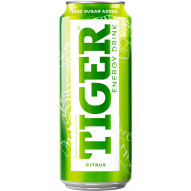Tiger Gazowany owocowy napój energetyzujący o smaku limonki i cytryny 500 ml