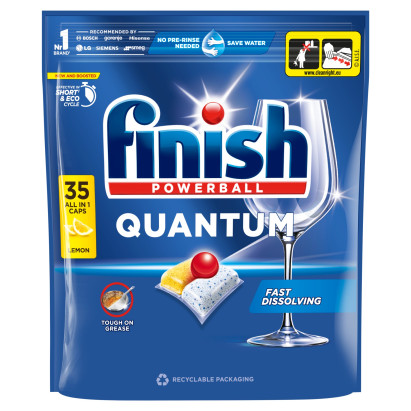 Finish Quantum Lemon Kapsułki do mycia naczyń w zmywarce 364 g (35 sztuk)