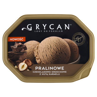 Grycan Lody pralinowe czekoladowo-orzechowe z nutą karmelu 1100 ml