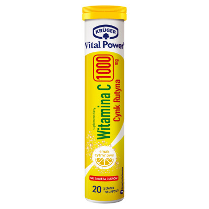 Krüger Vital Power Witamina C 1000 mg smak cytrynowy 80 g (20 sztuk)