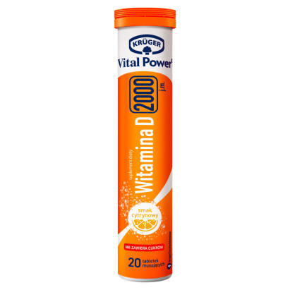 Krüger Vital Power Witamina D 2000 j.m. smak cytrynowy 84 g (20 sztuk)