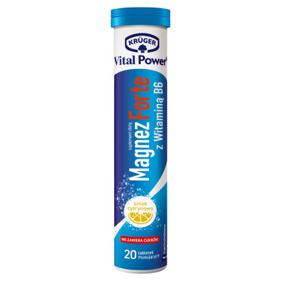 Krüger Vital Power Magnez forte smak cytrynowy 84 g (20 sztuk)