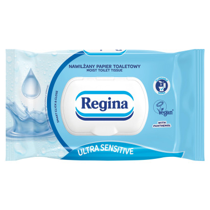 Regina Ultra Sensitive Nawilżany papier toaletowy z pantenolem 42 sztuki