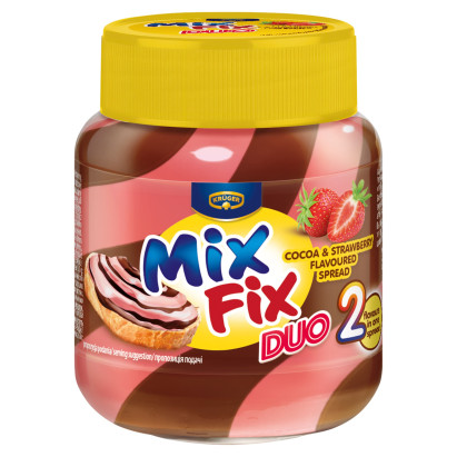 Krüger MixFix Duo Krem do smarowania o smaku kakaowo-truskawkowym 350 g