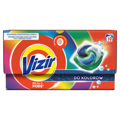 Vizir PODS, Kapsułki Do Prania Kolorowych Tkanin, 19 Prań