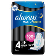 Always Podpaski ze skrzydełkami Maxi Secure Night (rozmiar 4) x6