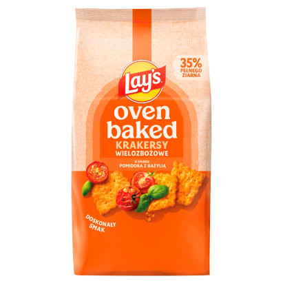 Lay's Oven Baked Krakersy wielozbożowe o smaku pomidor z bazylią 80 g