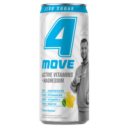 4Move Active Vitamins + Minerals Zero Sugar Gazowany napój o smaku cytrusów 330 ml
