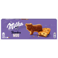 Milka Tender Moo, ciastko biszkoptowo – kakaowe z kawałkami mlecznej czekolady - 140 g