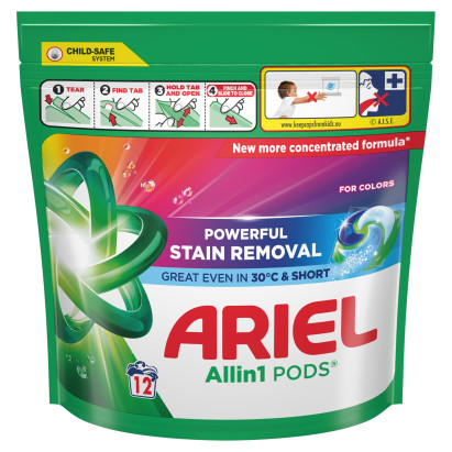 Ariel Allin1 PODS Kapsułki Do Prania Do Kolorowych Tkanin, 12 Prań