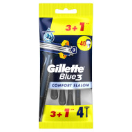 Gillette Blue3 Comfort Slalom Jednorazowa maszynka do golenia dla mężczyzn, 4 sztuk