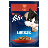 Felix Fantastic Karma dla dorosłych kotów z wołowiną 85 g