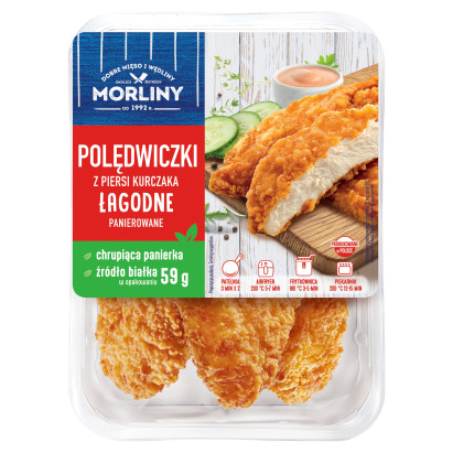 Morliny Polędwiczki z piersi kurczaka łagodne panierowane 350 g