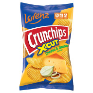 Crunchips X-cut Chipsy ziemniaczane o smaku sera i cebuli 130 g