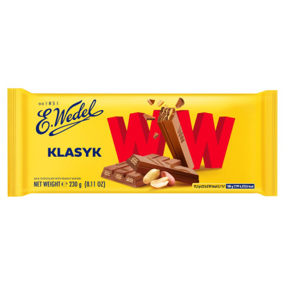 E. Wedel WW Czekolada mleczna z wafelkami orzechowymi 230 g