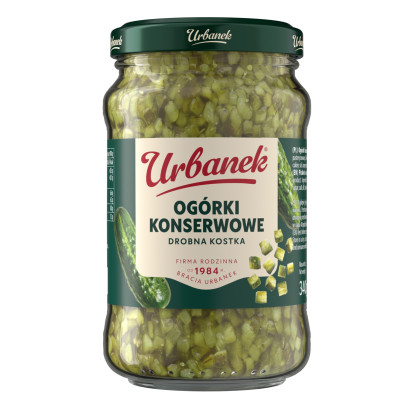 Urbanek Ogórki konserwowe drobna kostka 340 g