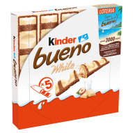Kinder Bueno White Wafel pokryty białą czekoladą wypełniony nadzieniem 97,5 g (5 sztuk)