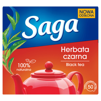 Saga Herbata czarna 70 g (50 torebek)