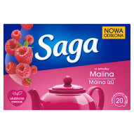 Saga Herbatka owocowa aromatyzowana o smaku malina 34 g (20 torebek)
