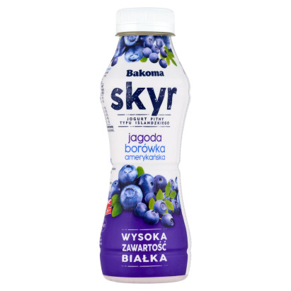 Bakoma Skyr jogurt pitny typu islandzkiego jagoda borówka amerykańska 300 g