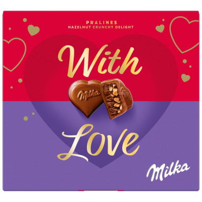 Milka With Love czekoladki z nadzieniem orzechowym - 105 g