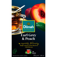 Dilmah Cejlońska herbata czarna aromatyzowana earl grey i brzoskwinia 30 g (20 x 1,5 g)