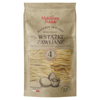 Makarony Polskie Makaron jajeczny wstążki zawijane 300 g