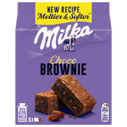 Milka Choco Brownie Ciastka z czekoladą i kawałkami czekolady mlecznej 150 g (6 sztuk)